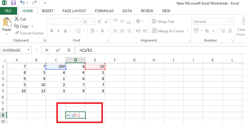 How To Divide In Excel Schemaninja 4070