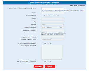 HDFC Customer Care Grievance