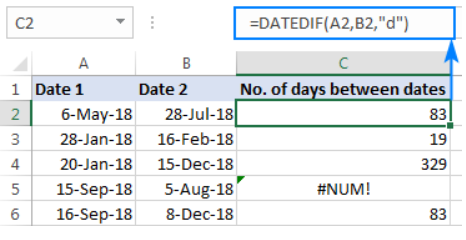 How To Calculate Days Between Two Dates 1