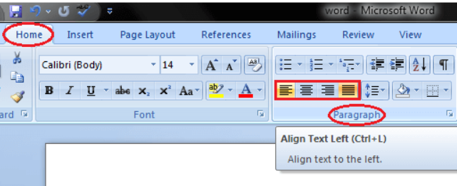 How to Align Texts in MS Word