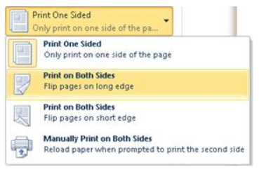 How to print Two-Sided pages in Microsoft Word