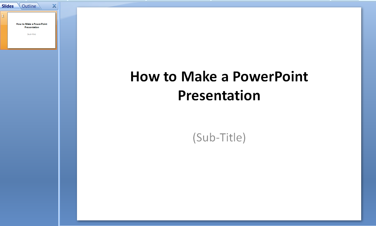 How to Make a Powerpoint Presentation 1