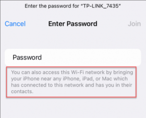 Near devices- Sending the password from the iPhone