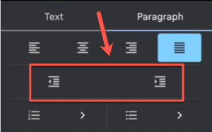 Tap Increase Indent button