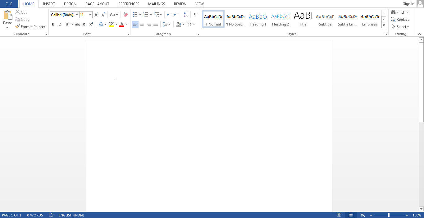 Double space in word