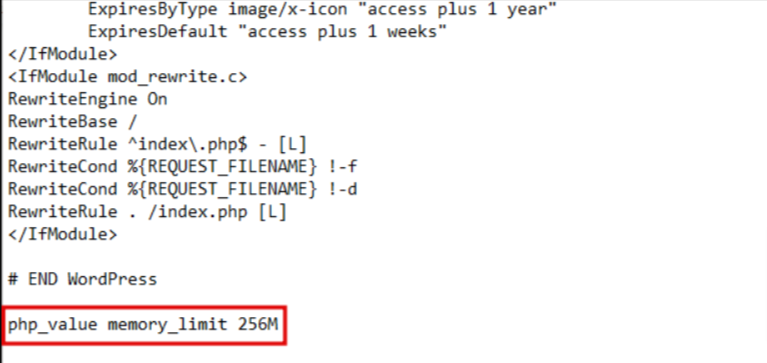 Php memory limit in wordpress
