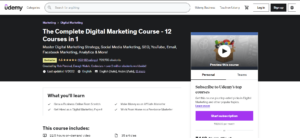 Digital Marketing Course by Udemy