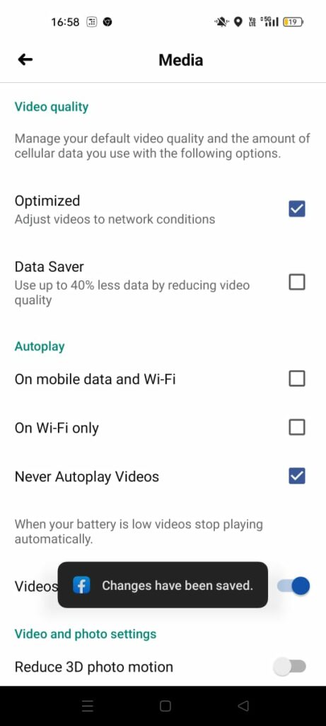 settings to autoplay video on Android
