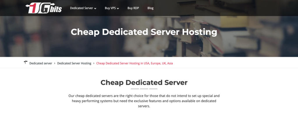 Cheap Dedicated Servers from 1Gbits