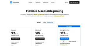 ContentStudio Pricing Options - Monthly