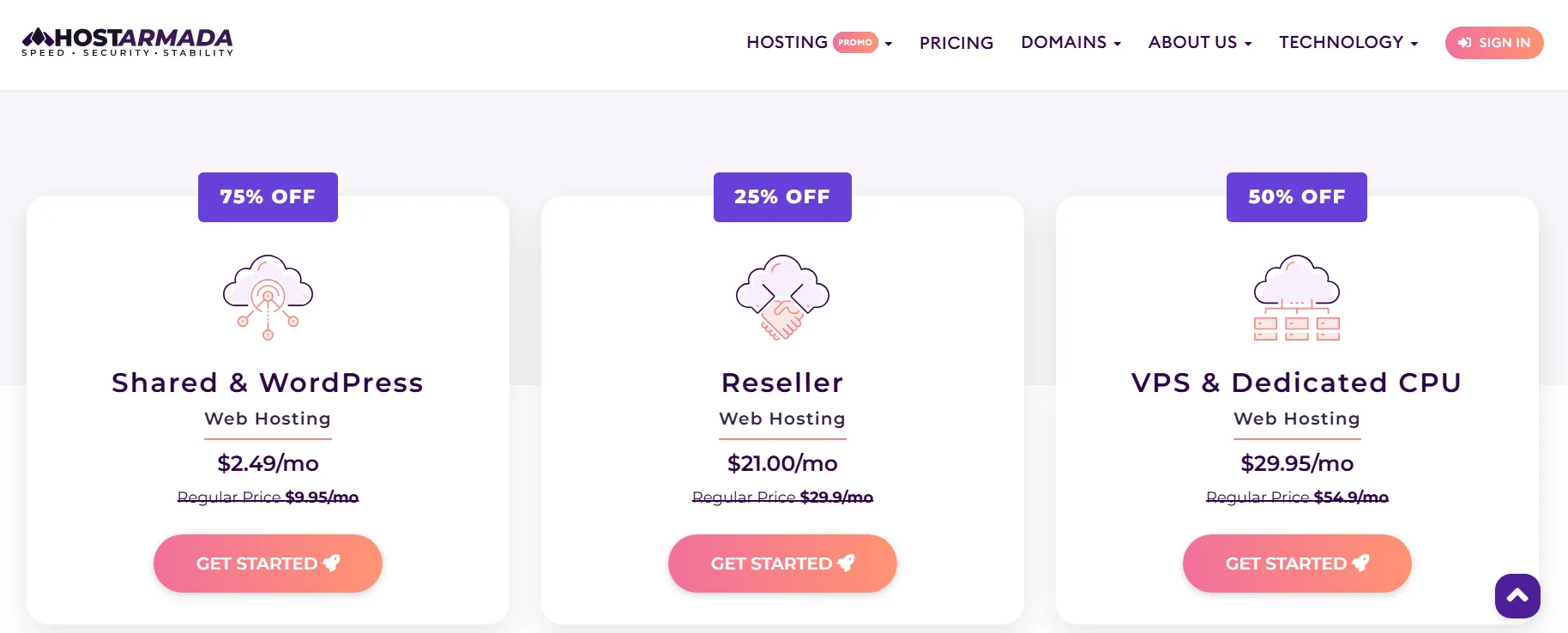 Host Armada Pricing and plans 