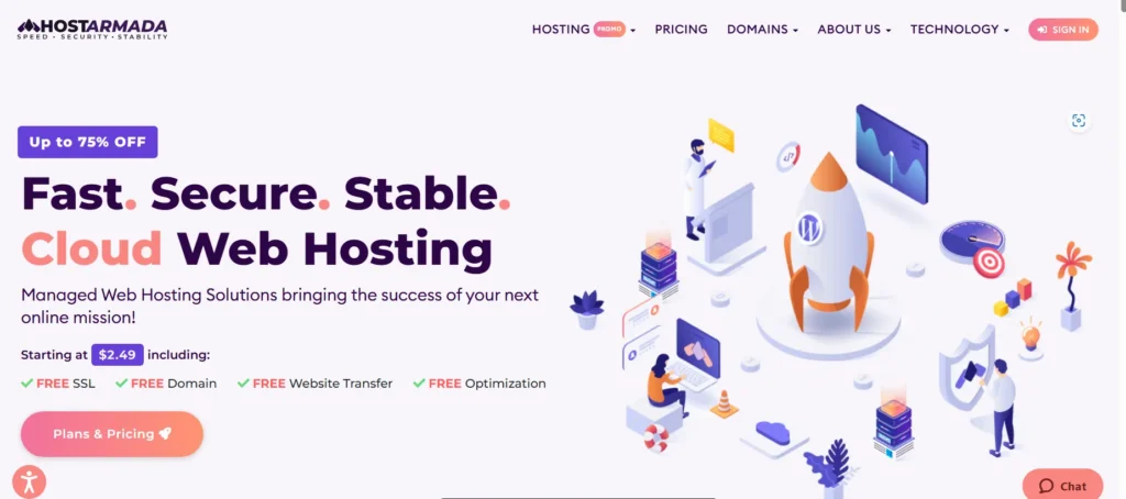 Host Armada Landing Page