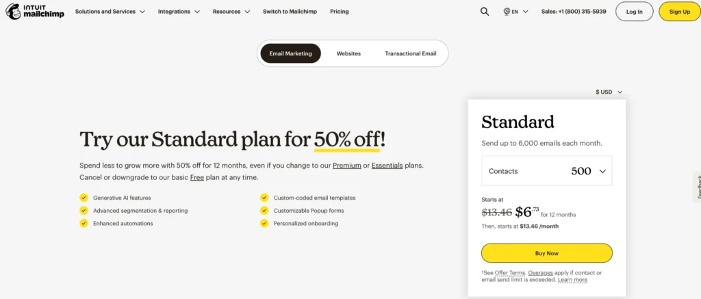 Mailchimp Pricing-