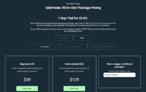SalesFreak Pricing Options: