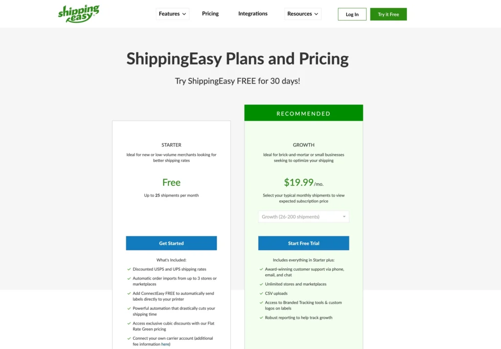 ShippingEasy Pricing