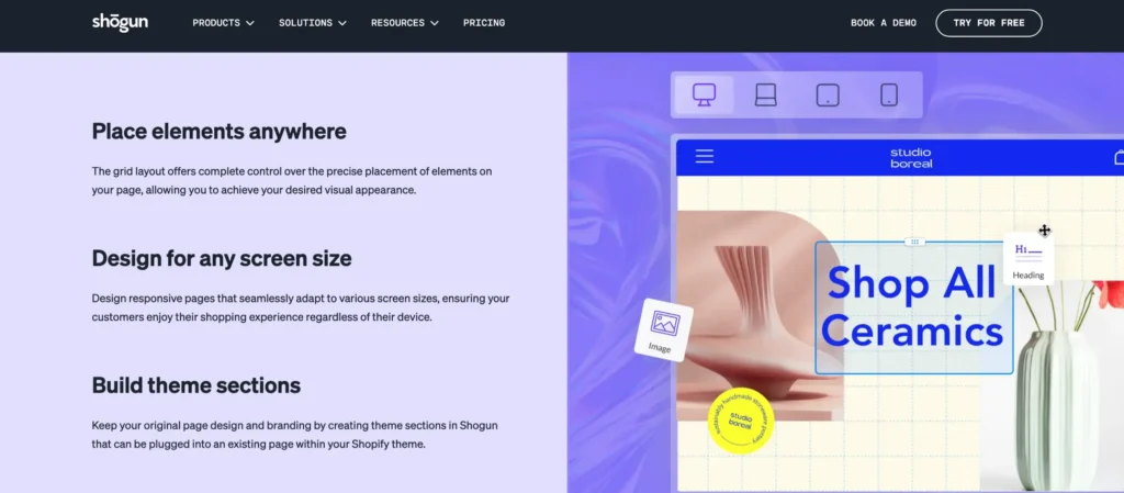 Shogun Page Builder: Features