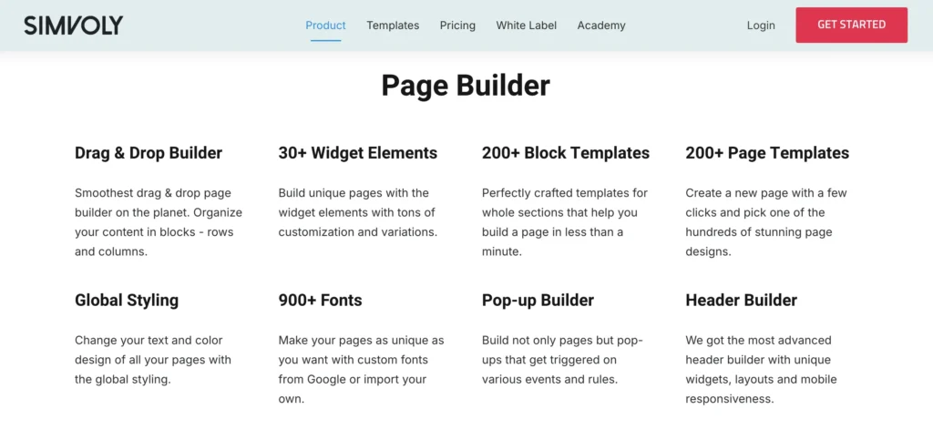 Simvoly - Key Features