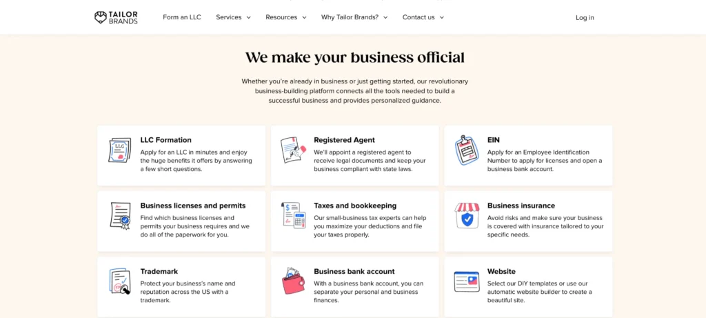 Tailor Brands Features