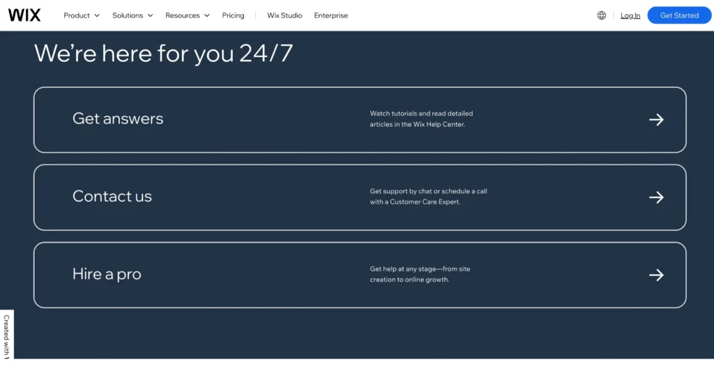 Wix: Customer Support