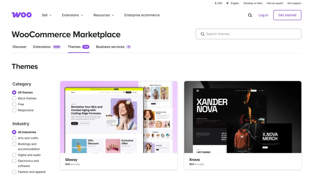 WooCommerce: Themes Offered