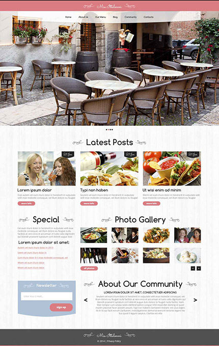 Free Cafe WordPess Template