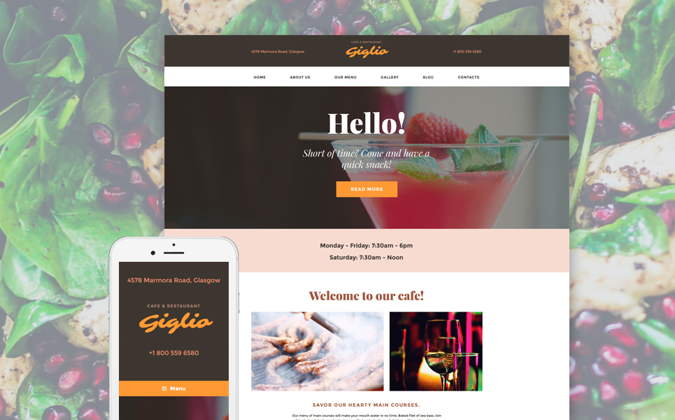 WordPress Theme for Cafe, Bar, or Restaurant