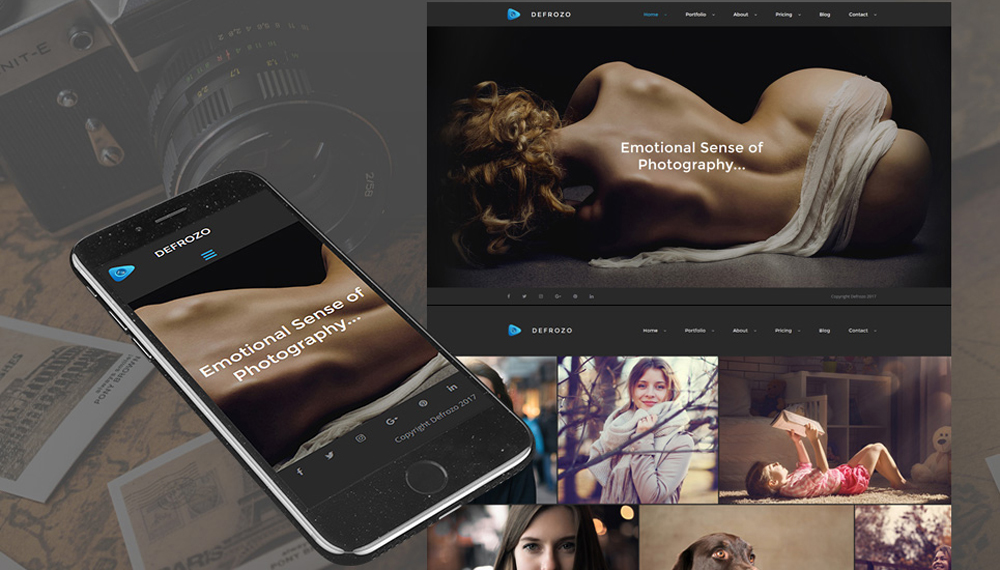 Defrozo Photographer Portfolio Moto CMS 3 Template