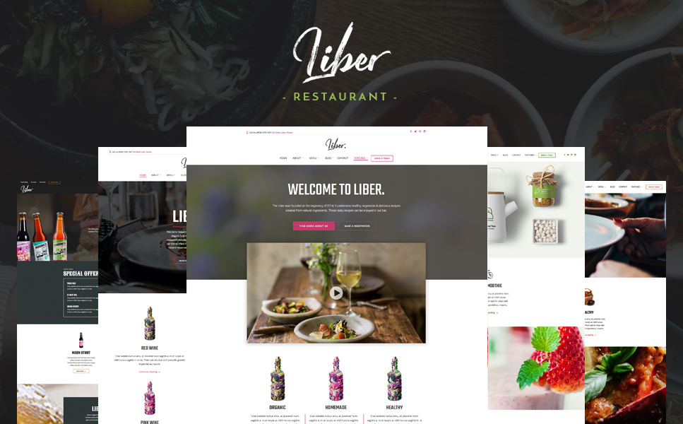 Restaurant and Bar WordPress Theme