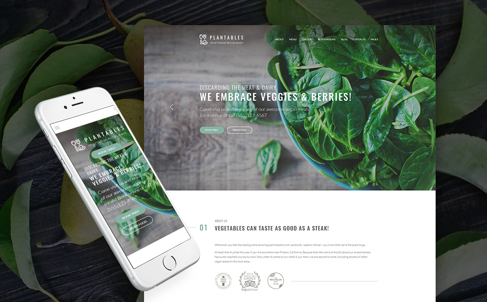 Vegetarian Restaurant WordPress Theme