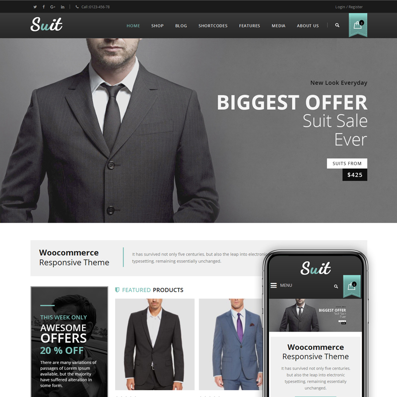 Suit - Men's Fashion Store WooCommerce Theme