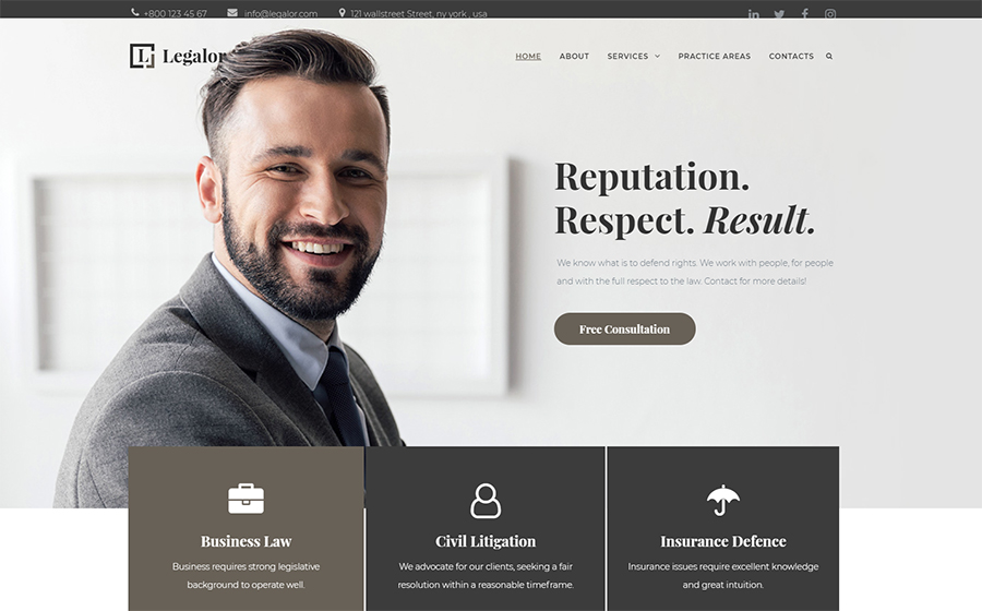 Legalor - Lawyer Elementor WordPress Theme