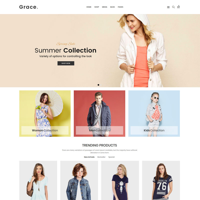 Grace - Minimal Fashion Store WooCommerce Theme