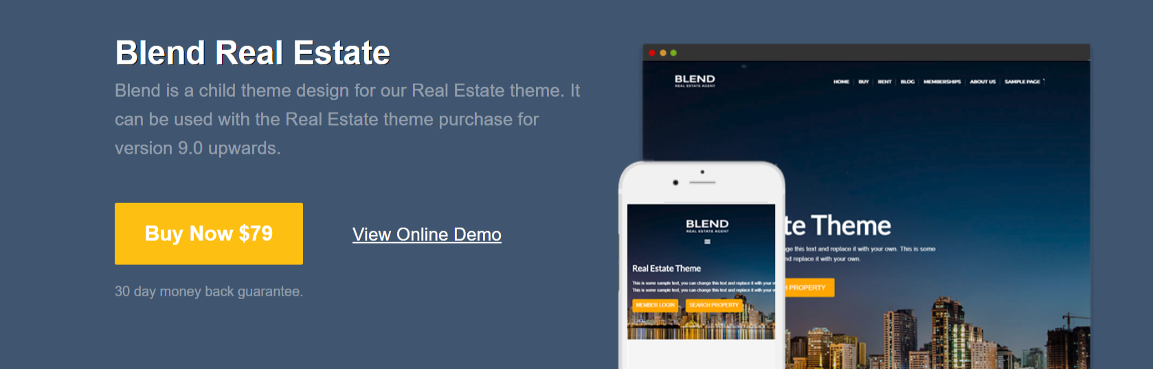 Blend Real Estate - Child Theme Design- PremiumPress Review