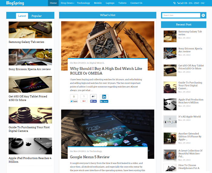 BlogSpring WordPress Theme