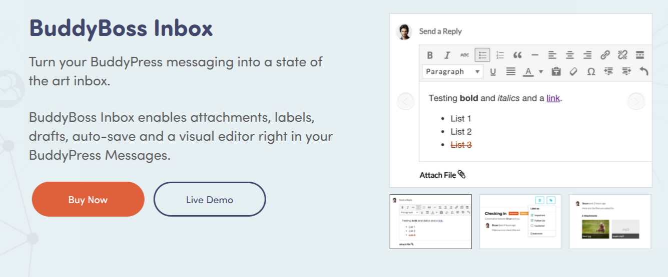 BuddyBoss Inbox- Best BuddyPress Plugins