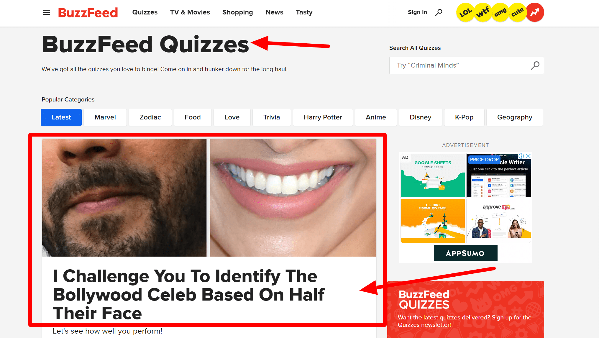 BuzzFeed Quizzes