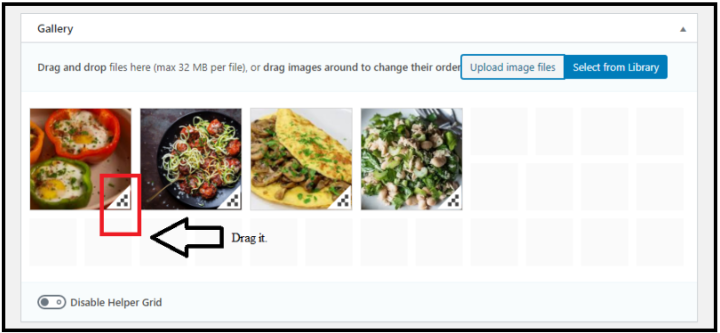 Drag Image Gallery in WordPress - Drag Down