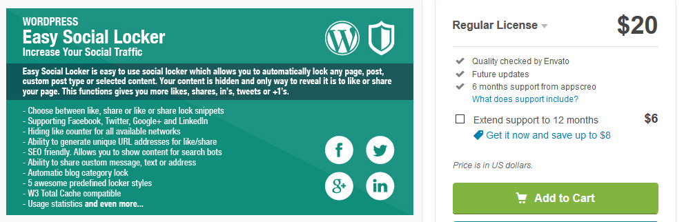 Easy Social Locker Plugin - Content Locker Plugins