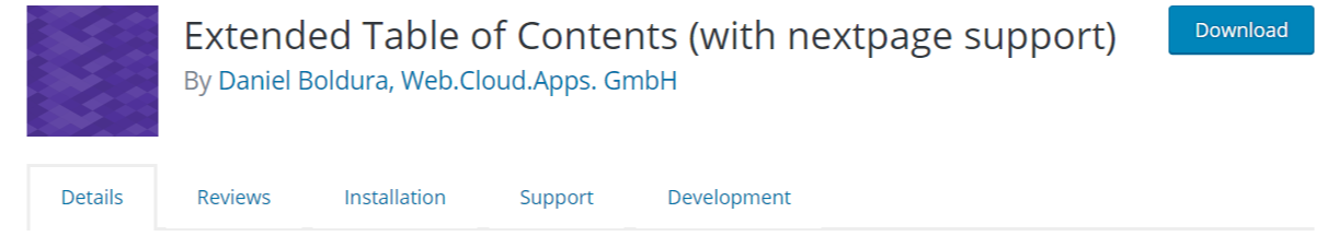 Extended- Table of Contents WordPress Plugins