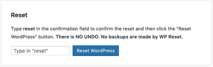 How To Reset WordPress Blog- Reset