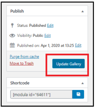 How to Create an Image Gallery in WordPress - Update Gallery