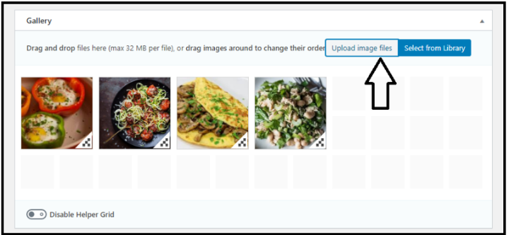 New Creat Image WordPress Gallery - Upload Image Files