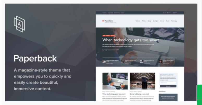 Paperback Magazine- WordPress Blog Themes