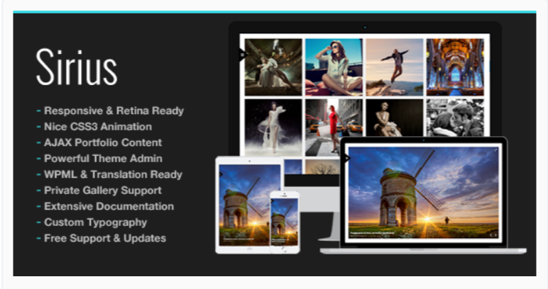 Sirius: Photography WordPress Themes 