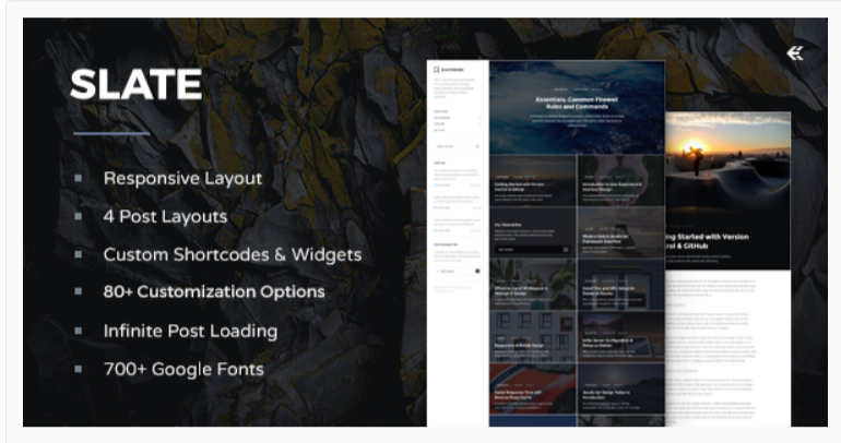 Slate Responsive- WordPress Admin Themes