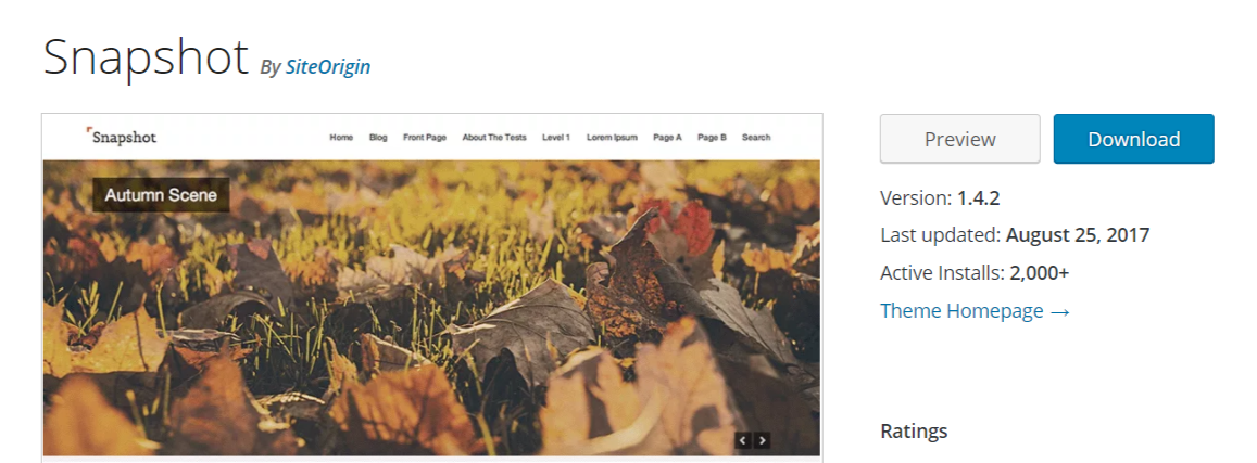 Snapshot — WordPress Photography Themes