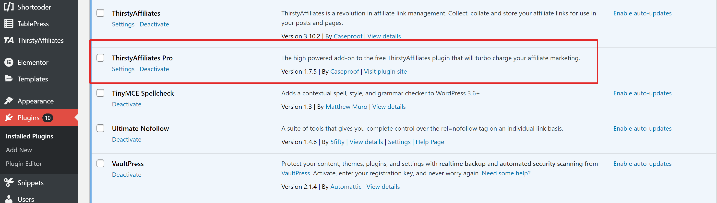 ThirstyAffiliates Pro Version