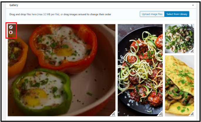 WordPress Creat Image Gallery - Edit Icon