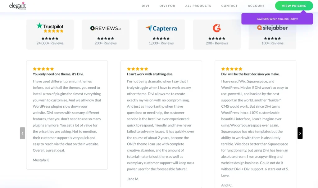 Divi Theme Reviews