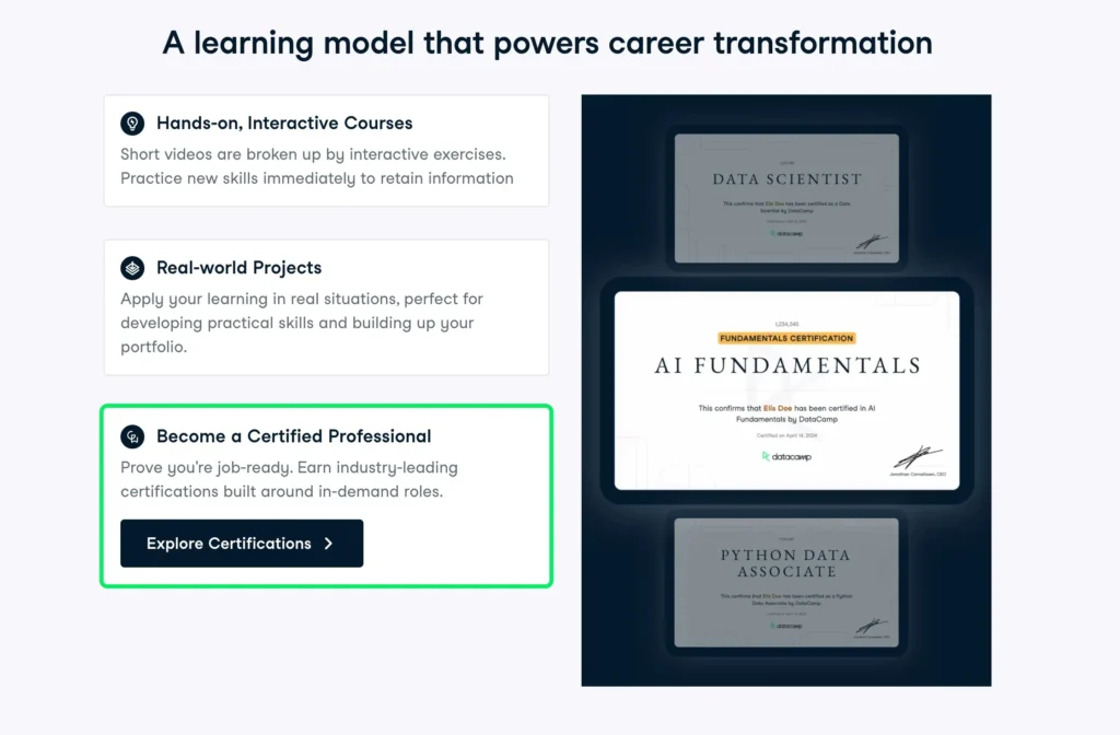 Key Features Of DataCamp